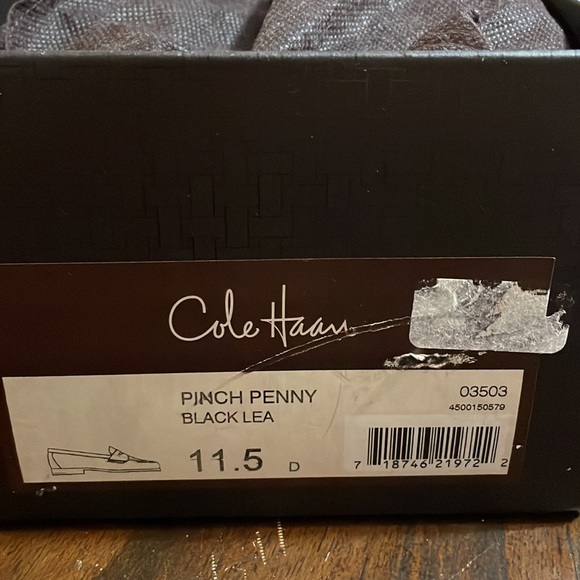 🎉2X HP🎉Cole Haan Pinch Penny Black Leather Dress Shoes - Picture 10 of 10